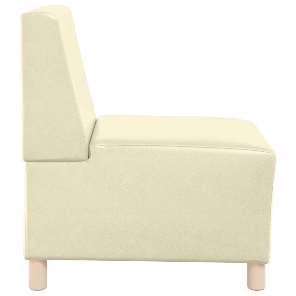 | Modular Sofa Unit Armless | Cream 55 x 74 x 82 cm Faux leather
