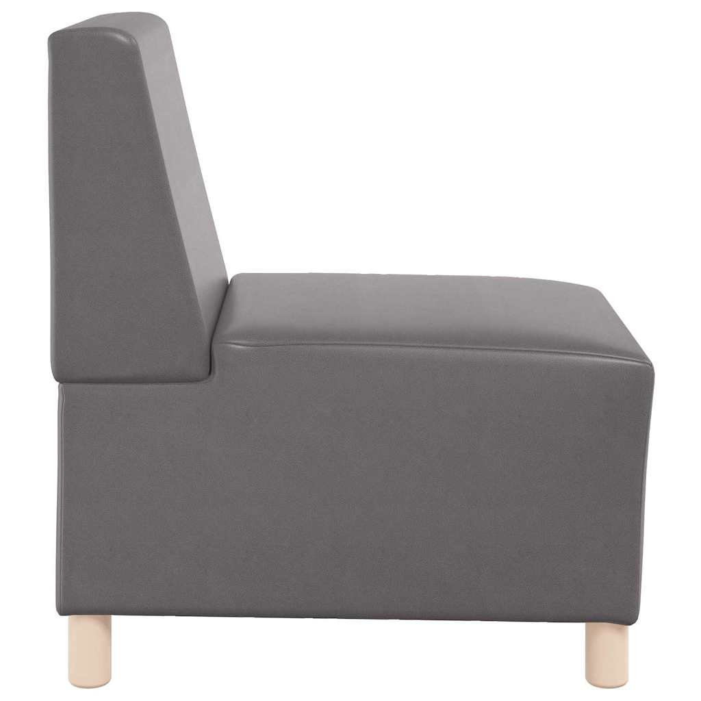 | Modular Sofa Unit Armless | Grey 55 x 74 x 82 cm Faux leather