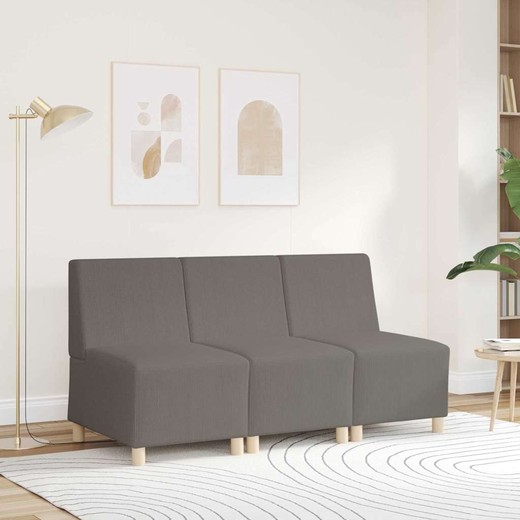 | Modular Sofa Unit Armless | Light grey 55 x 74 x 82 cm