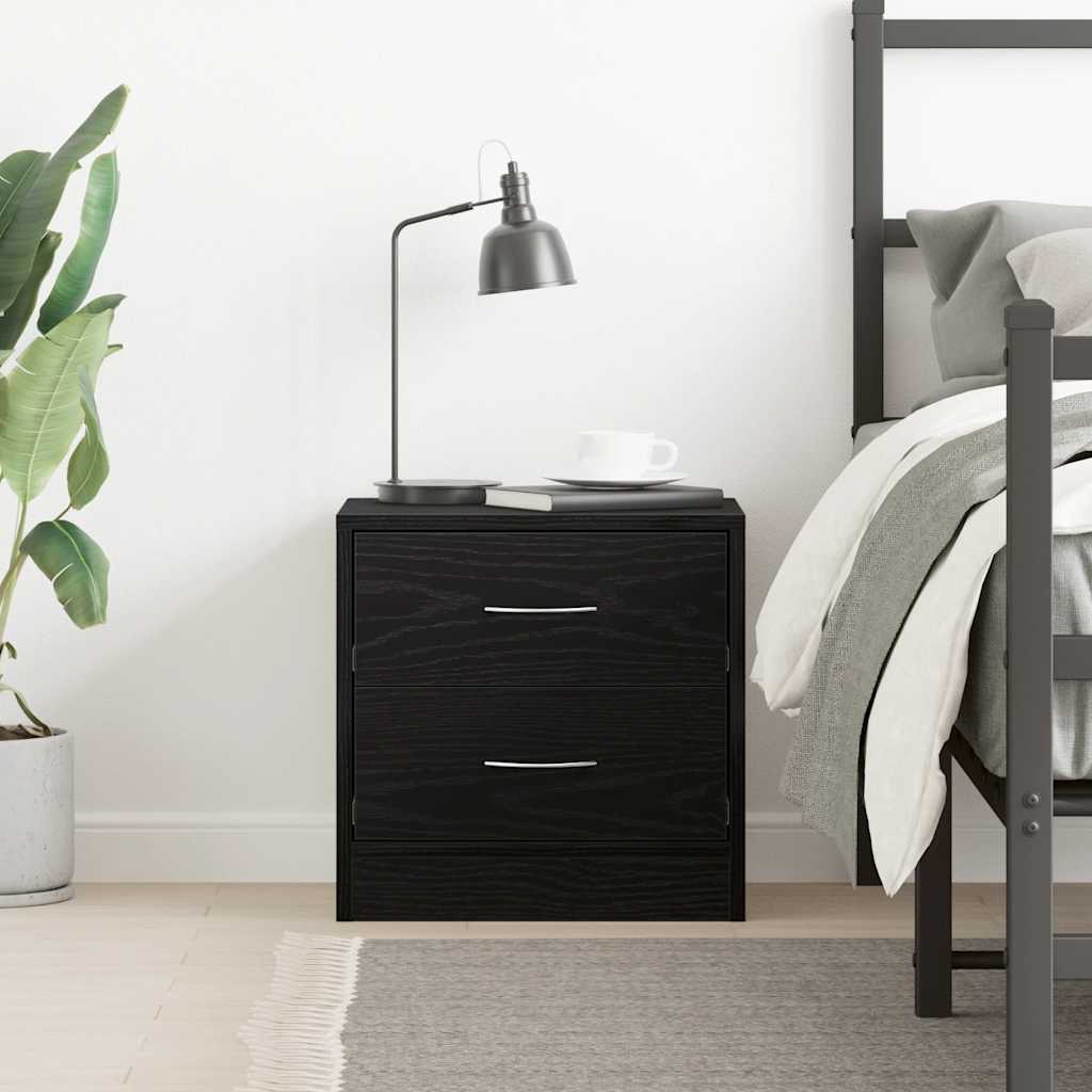 Bedside Cabinet Black Oak 40x30x40 cm Engineered Wood