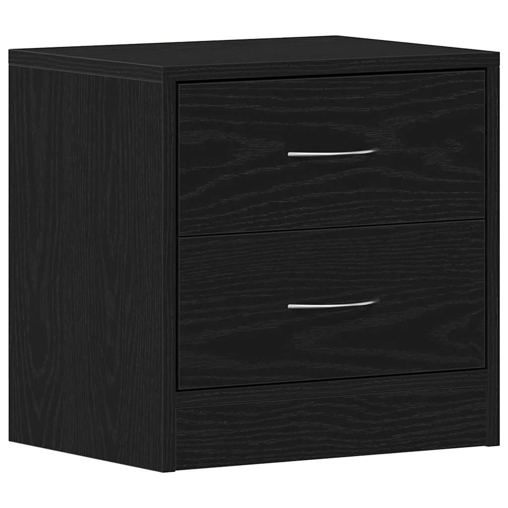 Bedside Cabinets 2 pcs Black Oak 40x30x40 cm Engineered Wood