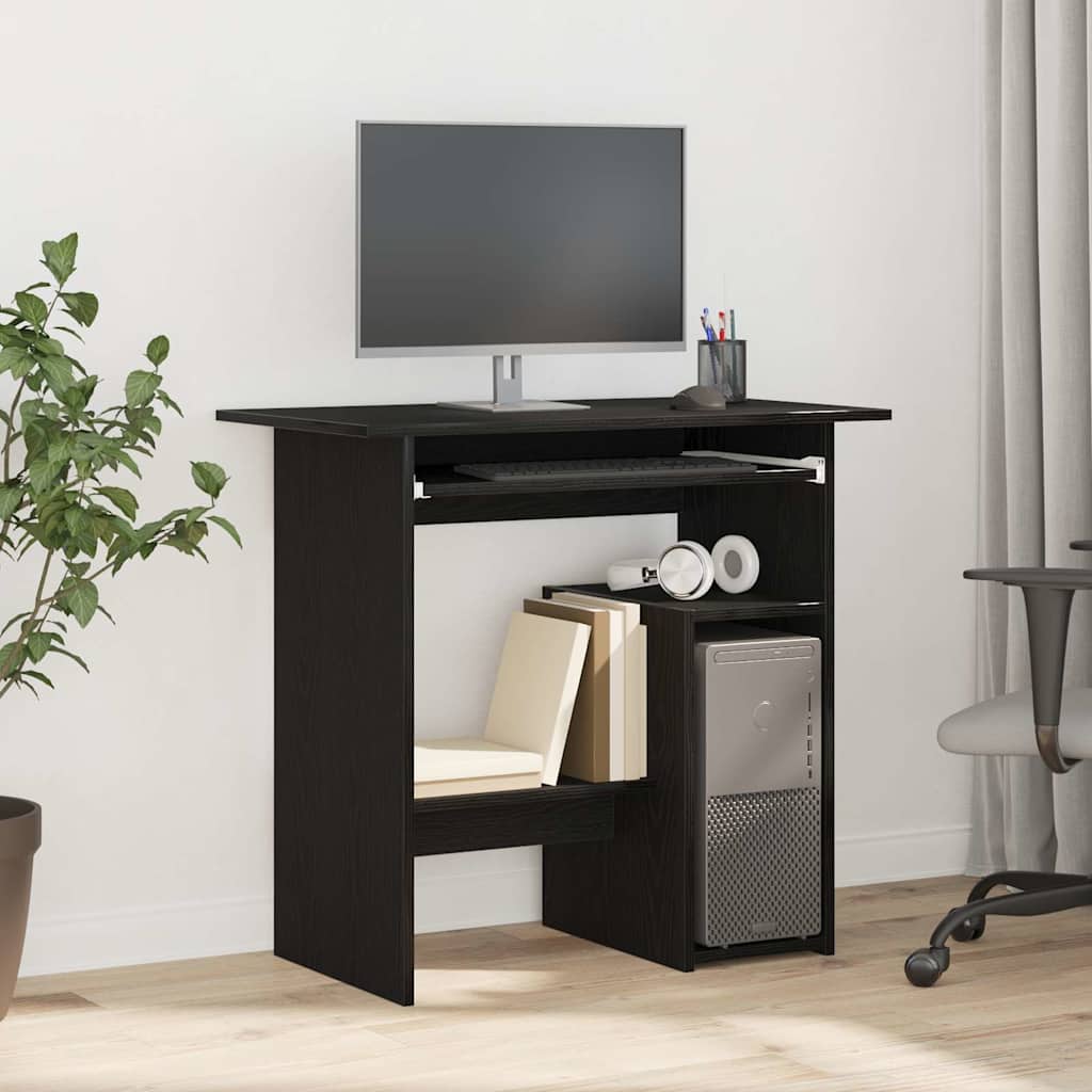Desk Black Oak 80x45x74 cm Engineered Wood