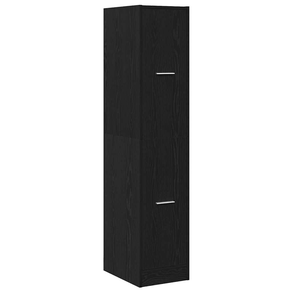 Apothecary Cabinet Black Oak 30x41x144.5 cm Engineered Wood