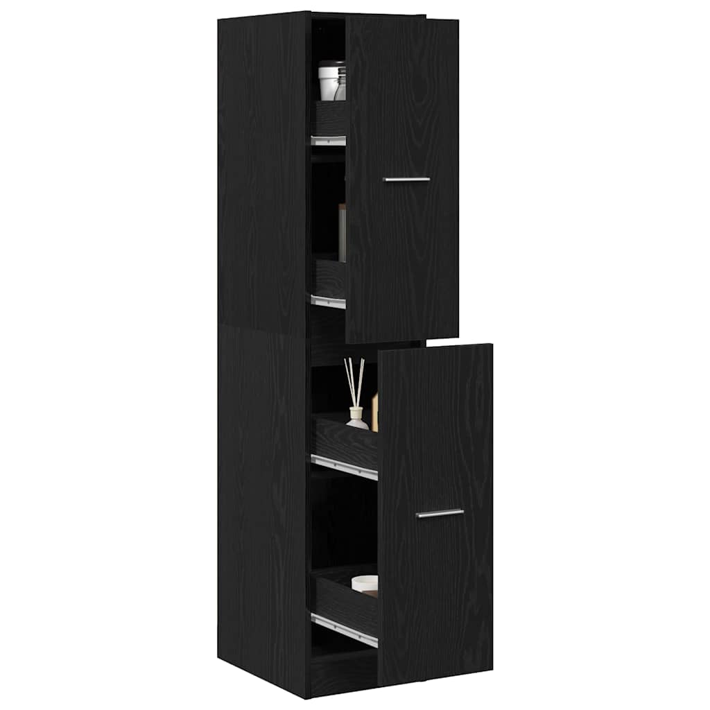 Apothecary Cabinet Black Oak 30x41x144.5 cm Engineered Wood