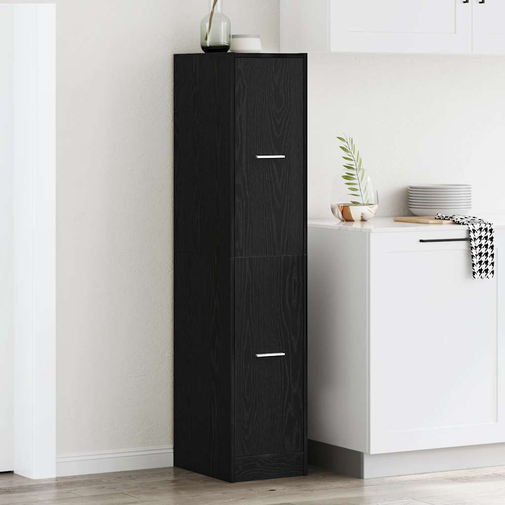 Apothecary Cabinet Black Oak 30x41x144.5 cm Engineered Wood