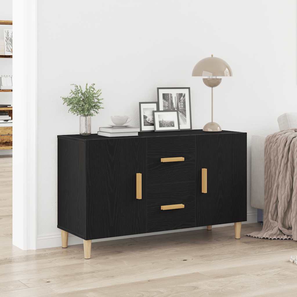 Sideboard Black Oak 100x36x60 cm Engineered Wood