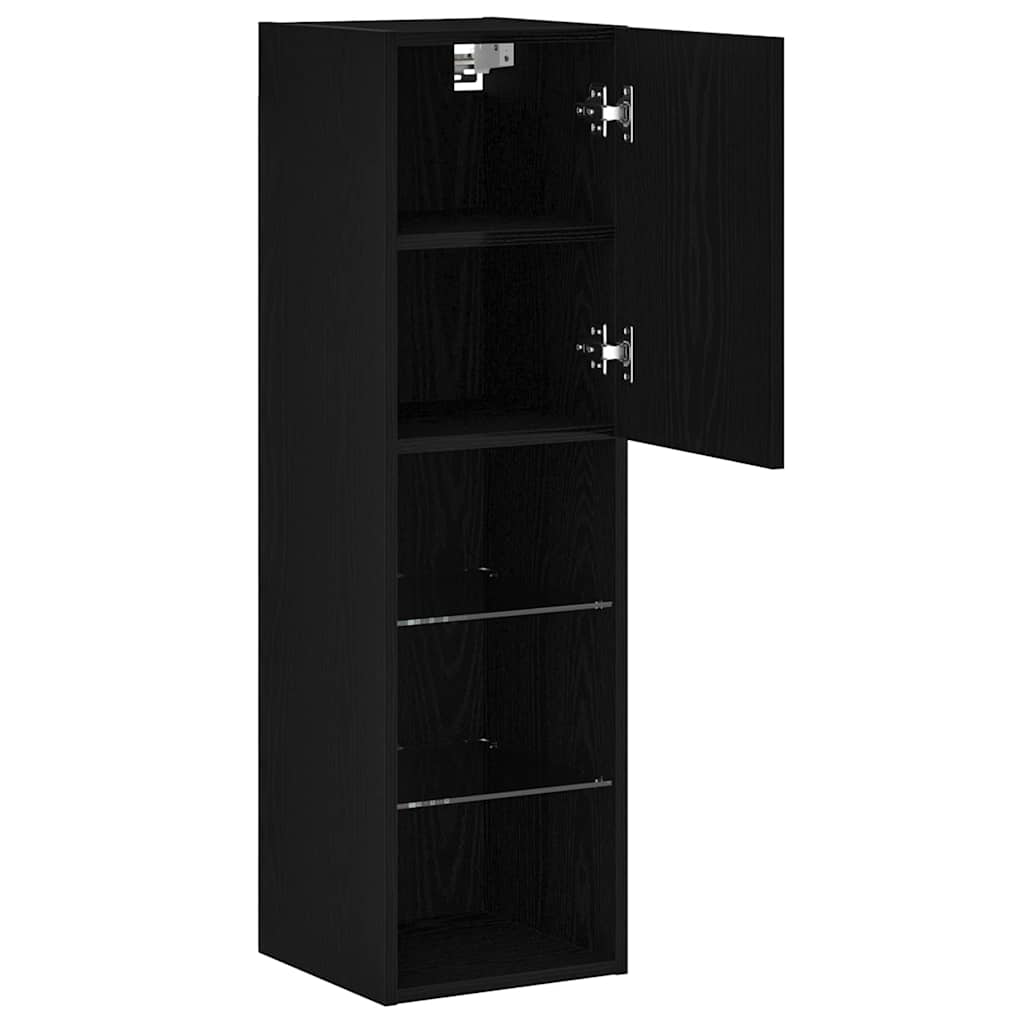 TV Cabinet 2 pcs Black 30.5 x 30 x 102 cm Engineered wood