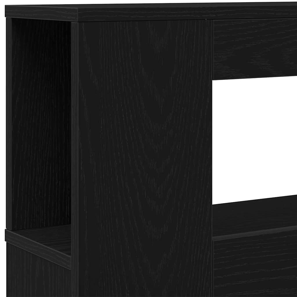 LED Headboard Black oak 160 x 18.5 x 103.5 cm Engineered wood