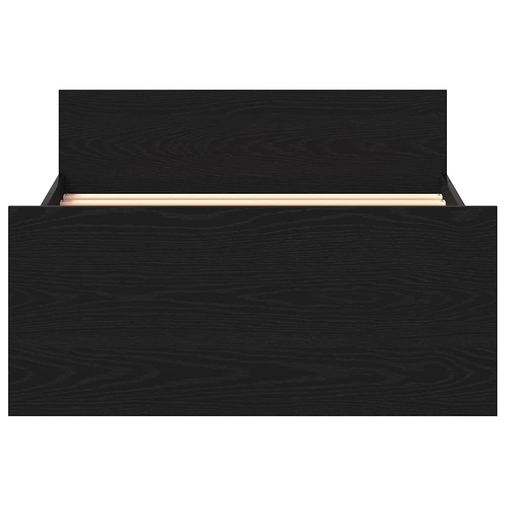 Bed Frame without Mattress Black Oak 100x200 cm Engineered Wood