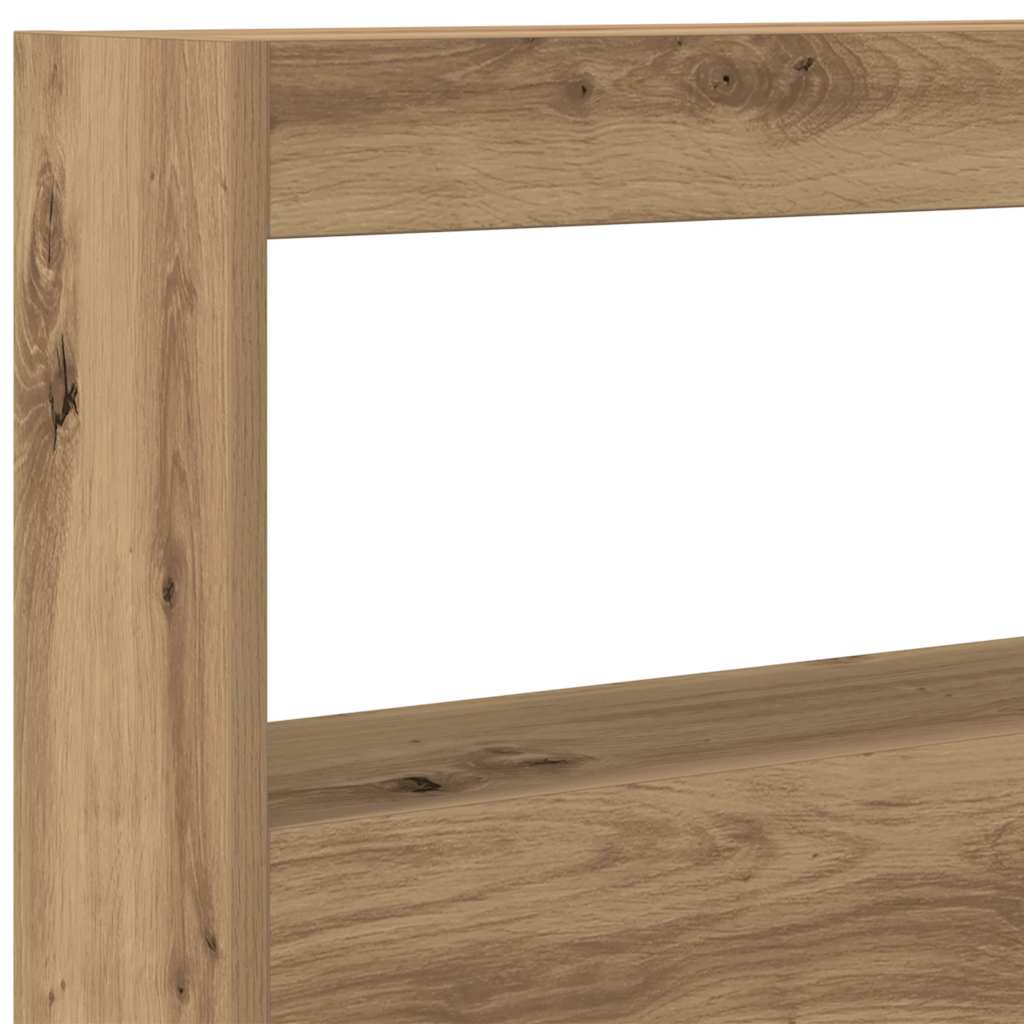 Headboard Cabinet with LED Artisan Oak 100x17x102 cm
