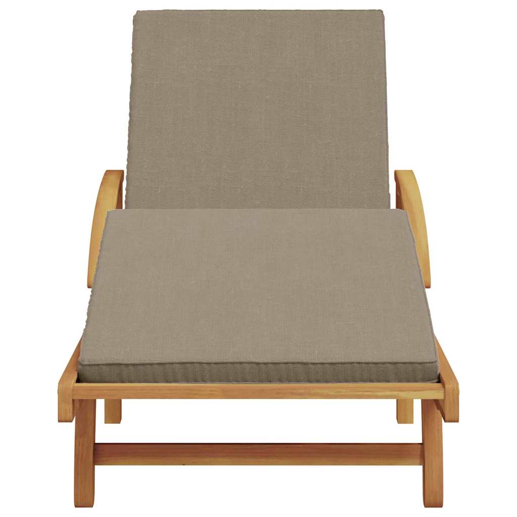 Sun Lounger Reclining Taupe 200 x 67 x 84cm Solid Acacia wood