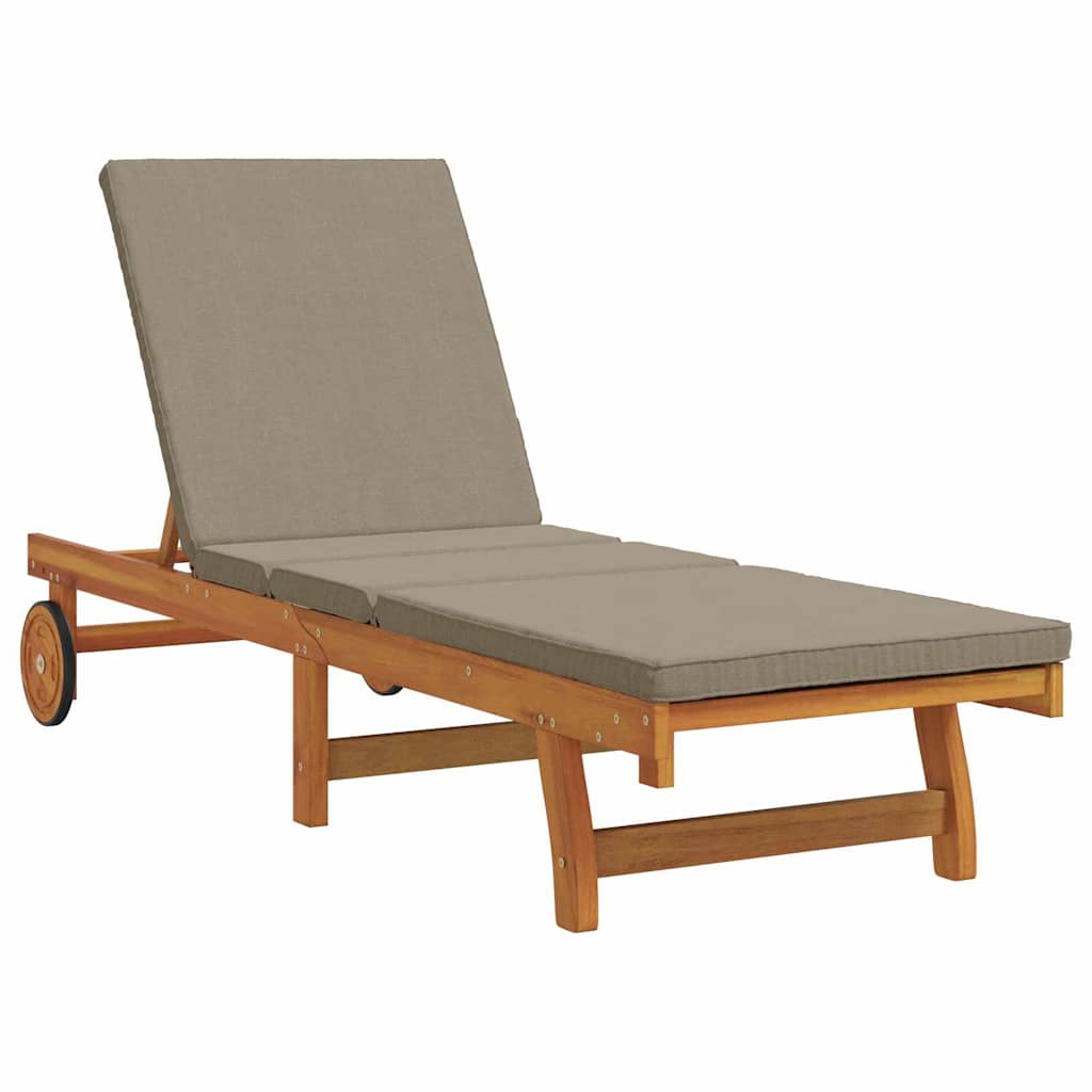 Sun Lounger Reclining Brown 63 x 199 x 85cm Solid Acacia wood