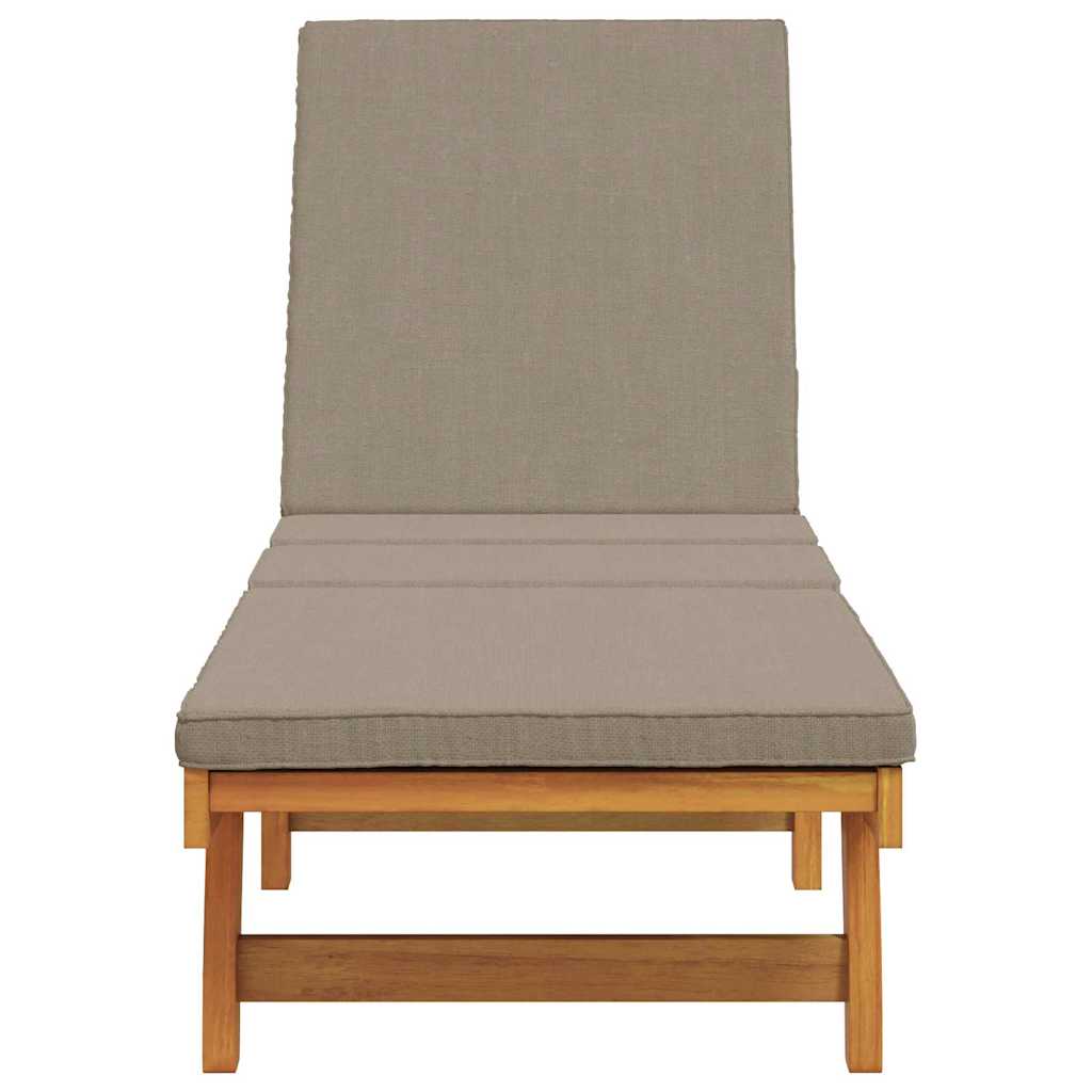 Sun Lounger Reclining Brown 63 x 199 x 85cm Solid Acacia wood