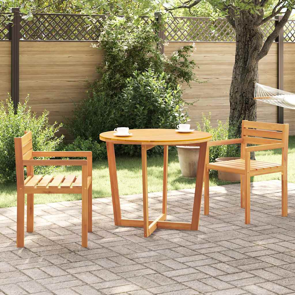 Garden Dining Table Round Ø90x75 cm Solid Wood Acacia