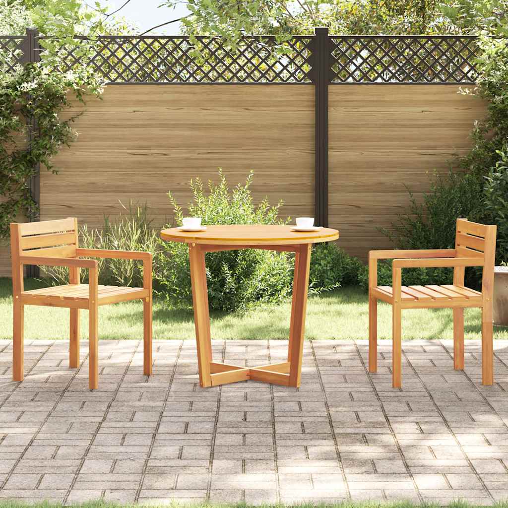 Garden Dining Table Round Ø90x75 cm Solid Wood Acacia