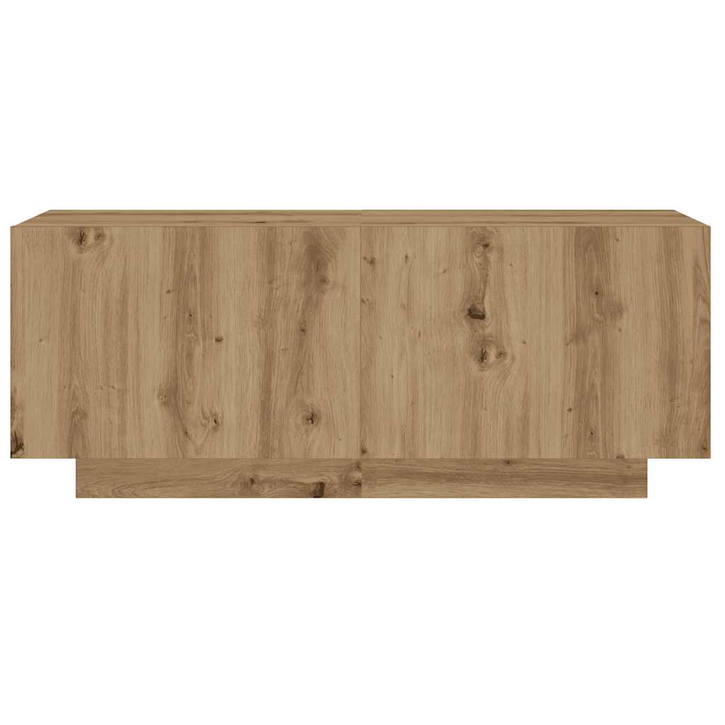 TV Cabinet with LED Lights Artisan Oak 180x35x40 cm Engineered Wood