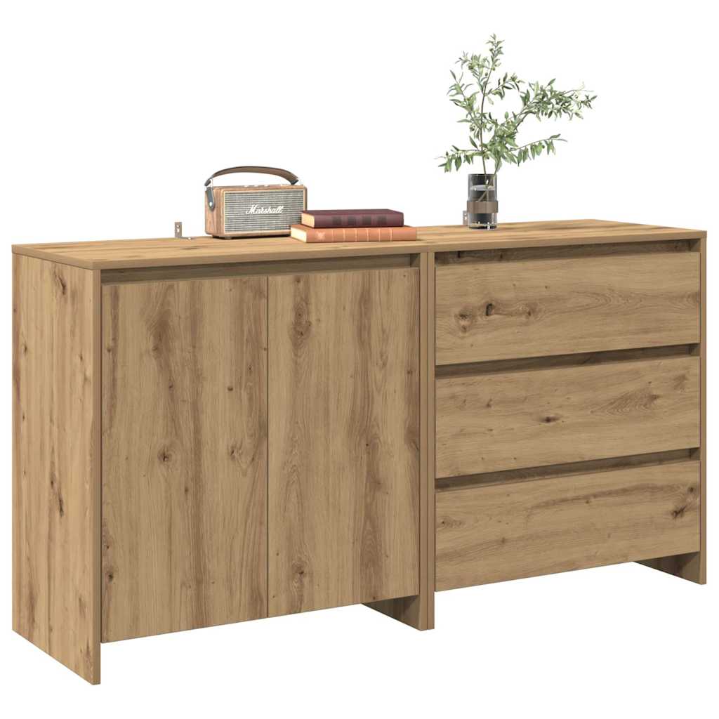 2 Piece Sideboard Artisan Oak Engineered Wood