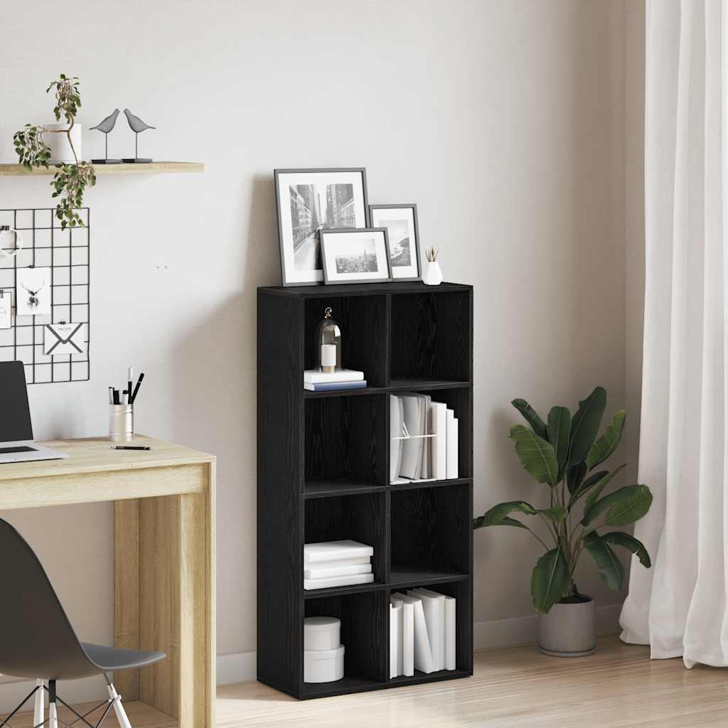 Bookcase Black Oak 66x30x130 cm Engineered Wood