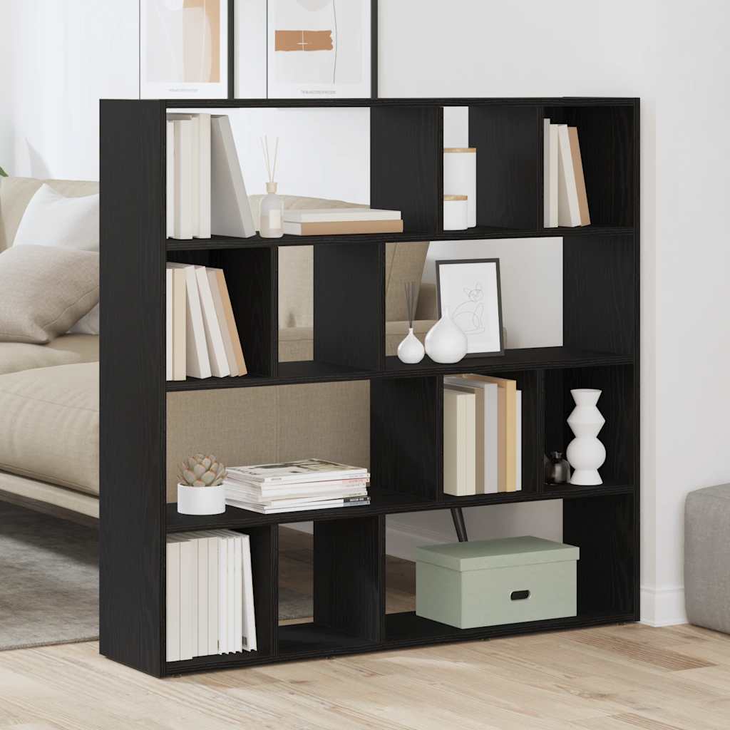 Book Cabinet/Room Divider Black Oak 105x24x102 cm