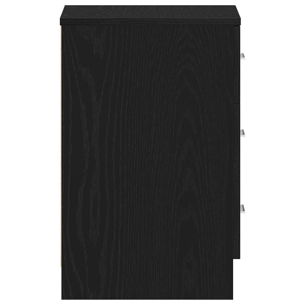 Bedside Cabinet Black Oak 38x35x55 cm Engineered Wood