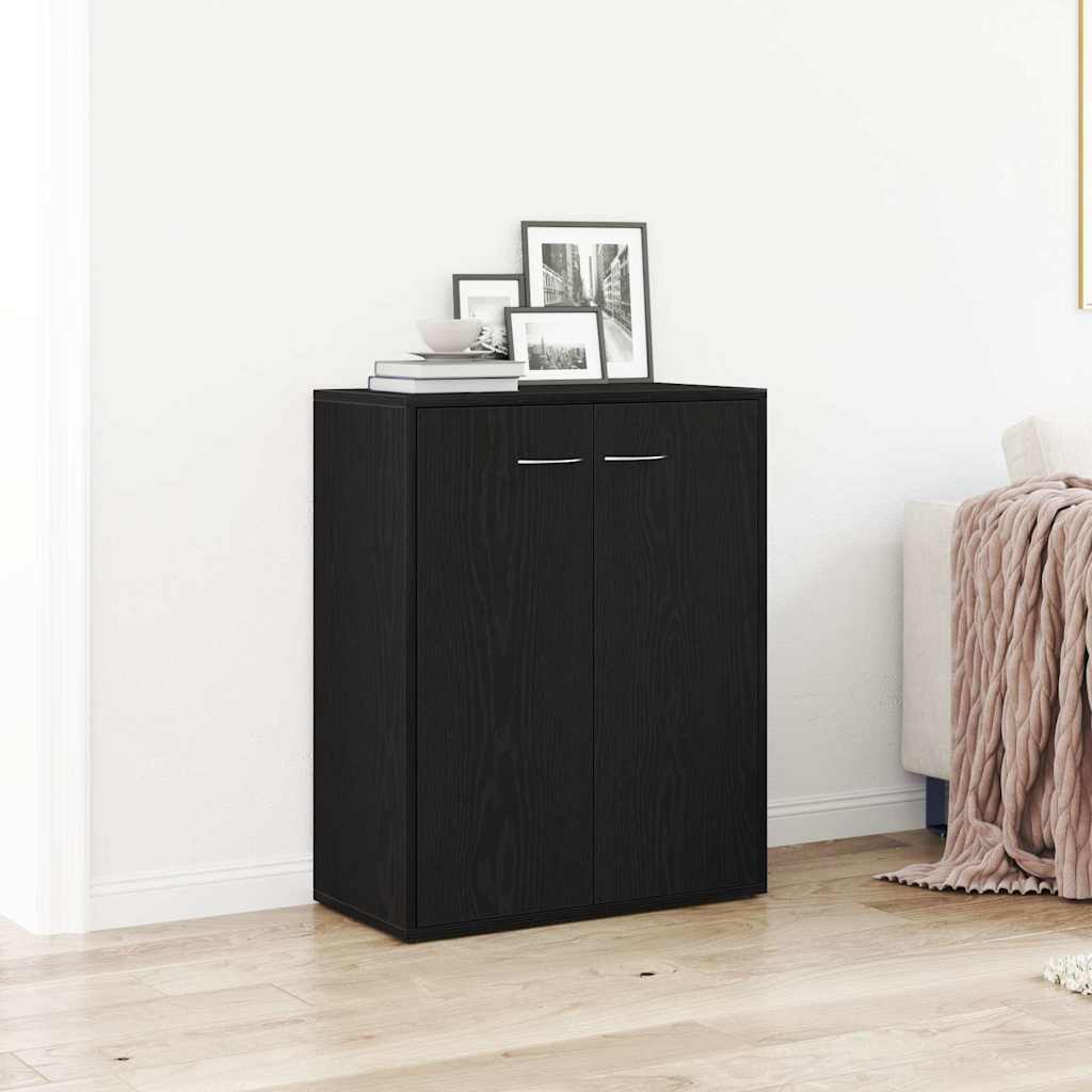 Sideboard Black Oak 60x30x75 cm Engineered Wood