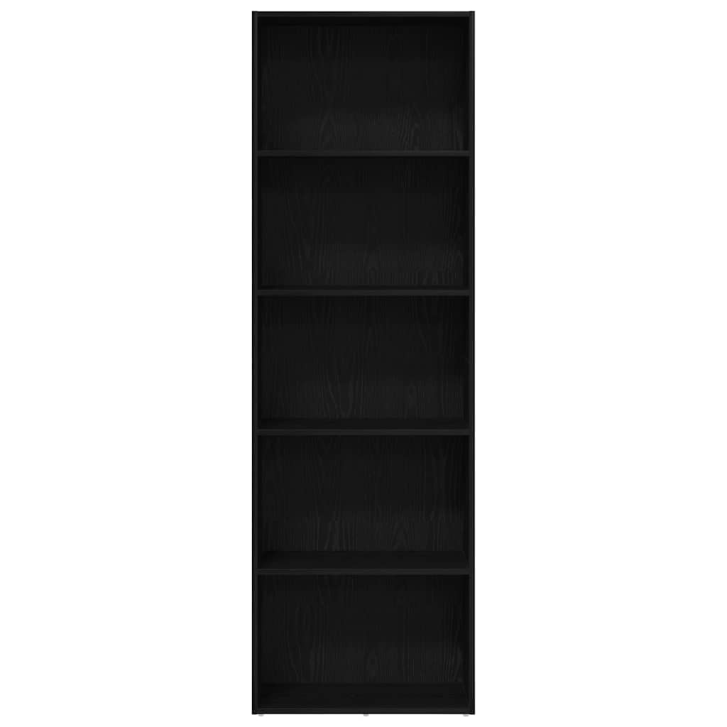 Bookcase Black Oak 60x30x189 cm Engineered Wood