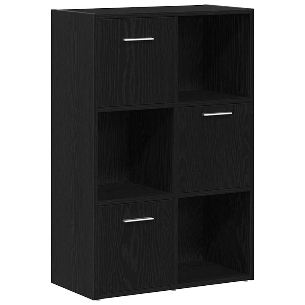 Book Cabinet/Room Divider Black Oak 60.5x30x90cm Engineered Wood
