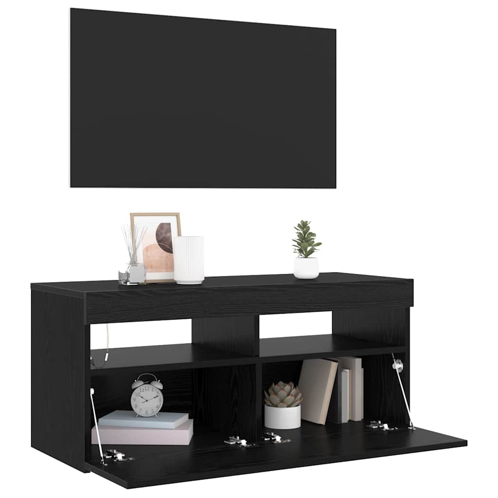 TV Cabinet Black 90 x 35 x 40 cm Engineered wood