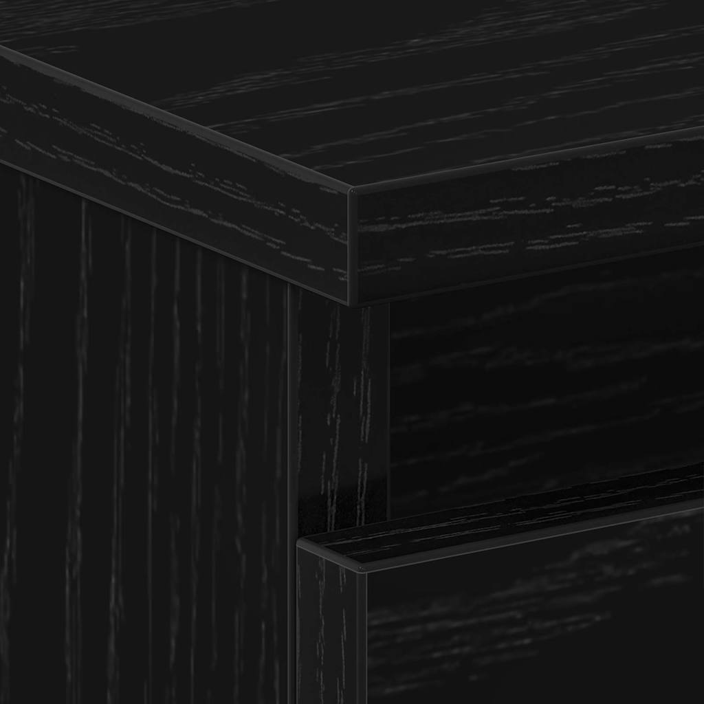 Bedside Cabinet Black oak 40 x 35 x 62.5 cm Engineered wood