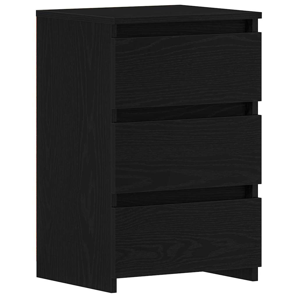 Bedside Cabinet Black oak 40 x 35 x 62.5 cm Engineered wood