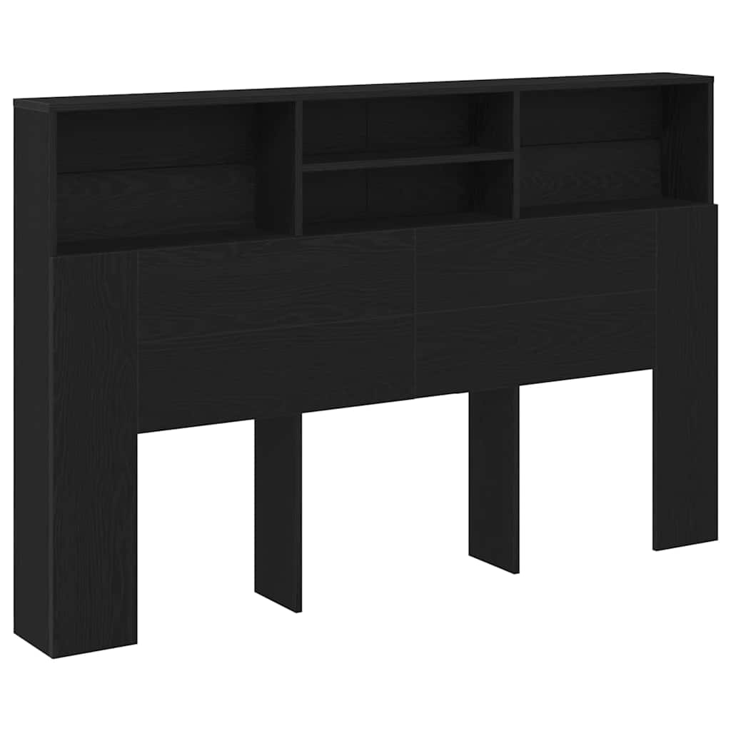 Headboard Cabinet Black oak 160 x 19 x 103.5 cm Engineered wood
