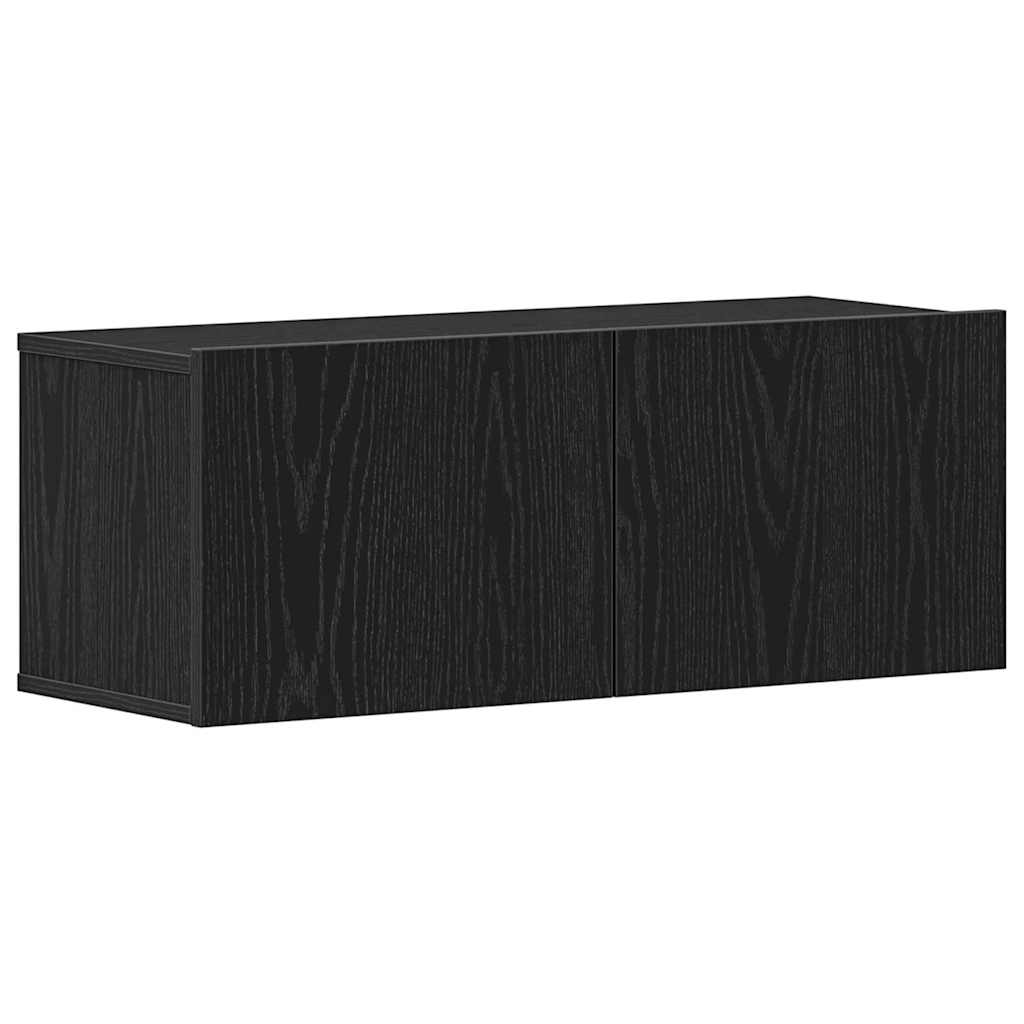 TV Cabinets 2 pcs Black oak 80 x 30 x 30 cm Engineered Wood