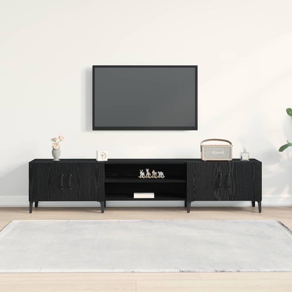 TV Cabinet Black oak 180 x 31.5 x 40 cm Engineered wood