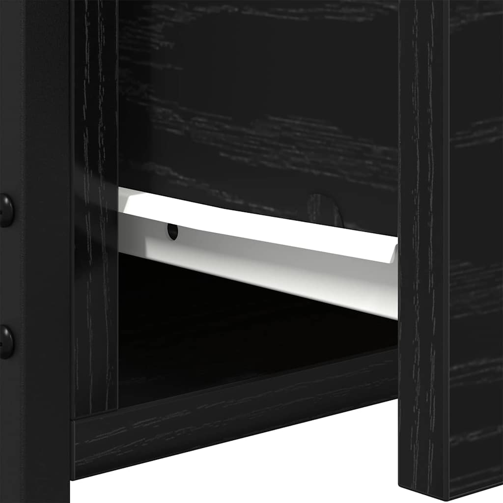 Bedside Cabinet with Drawer Black oak 34 x 36 x 50 cm