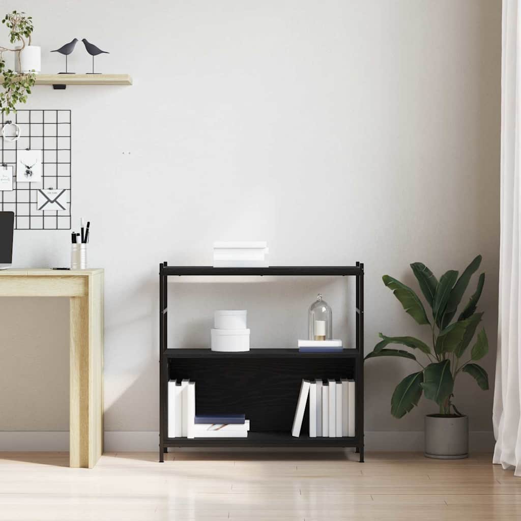 Bookshelf Black oak 80 x 30 x 78.5 cm Engineered Wood