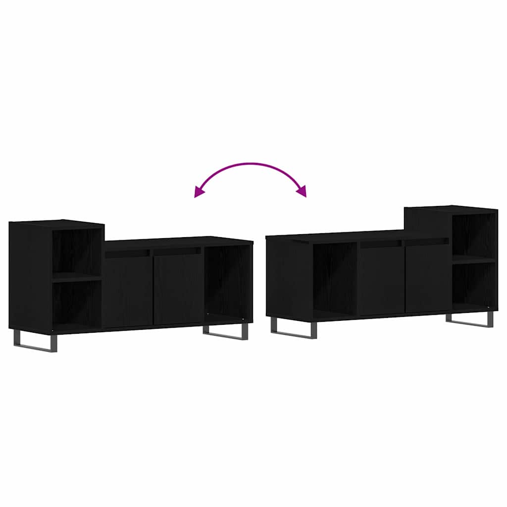 TV Cabinet Black oak 100 x 35 x 55 cm Engineered wood