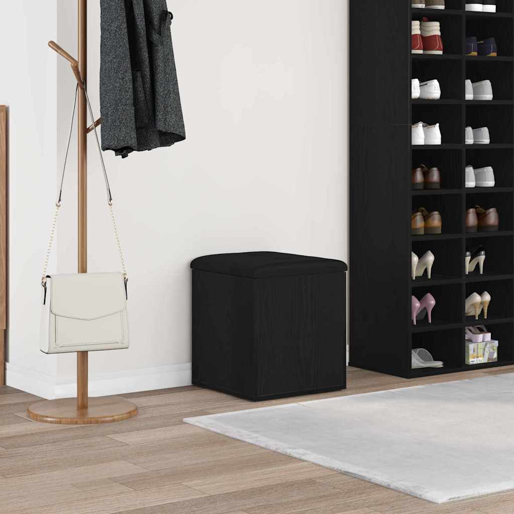 Storage Bench Black oak 42 x 42 x 45 cm Engineered Wood