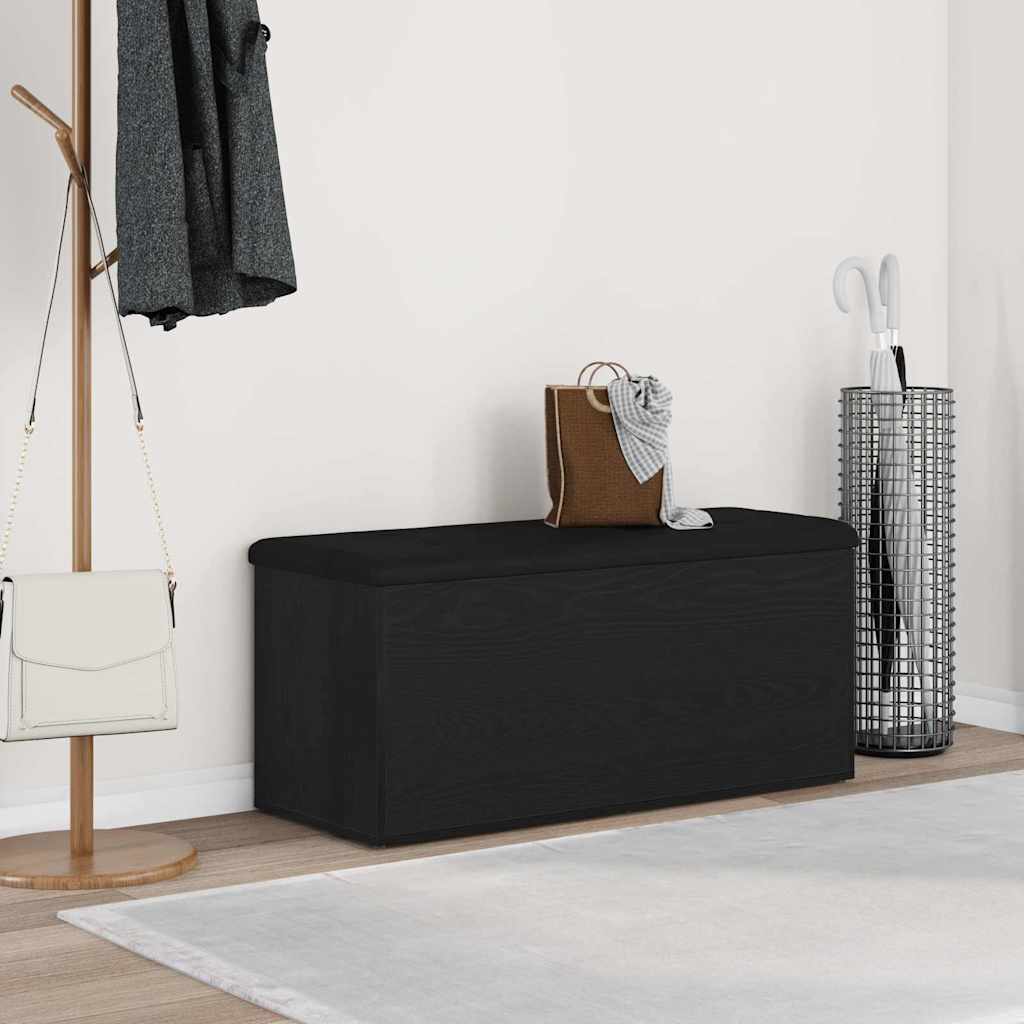 Storage Bench Black oak 102 x 42 x 45 cm Engineered Wood