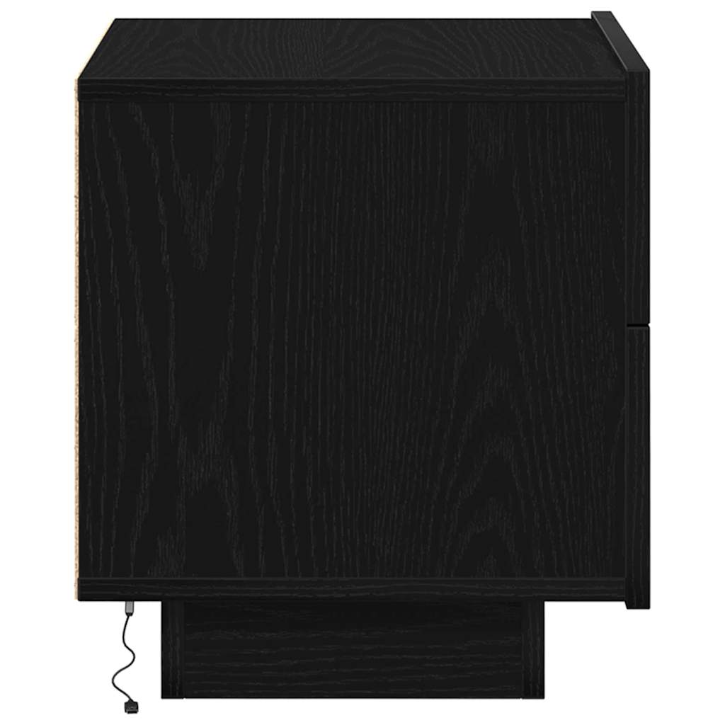 Bedside Cabinet Black oak 70 x 36 x 40.5 cm Engineered wood