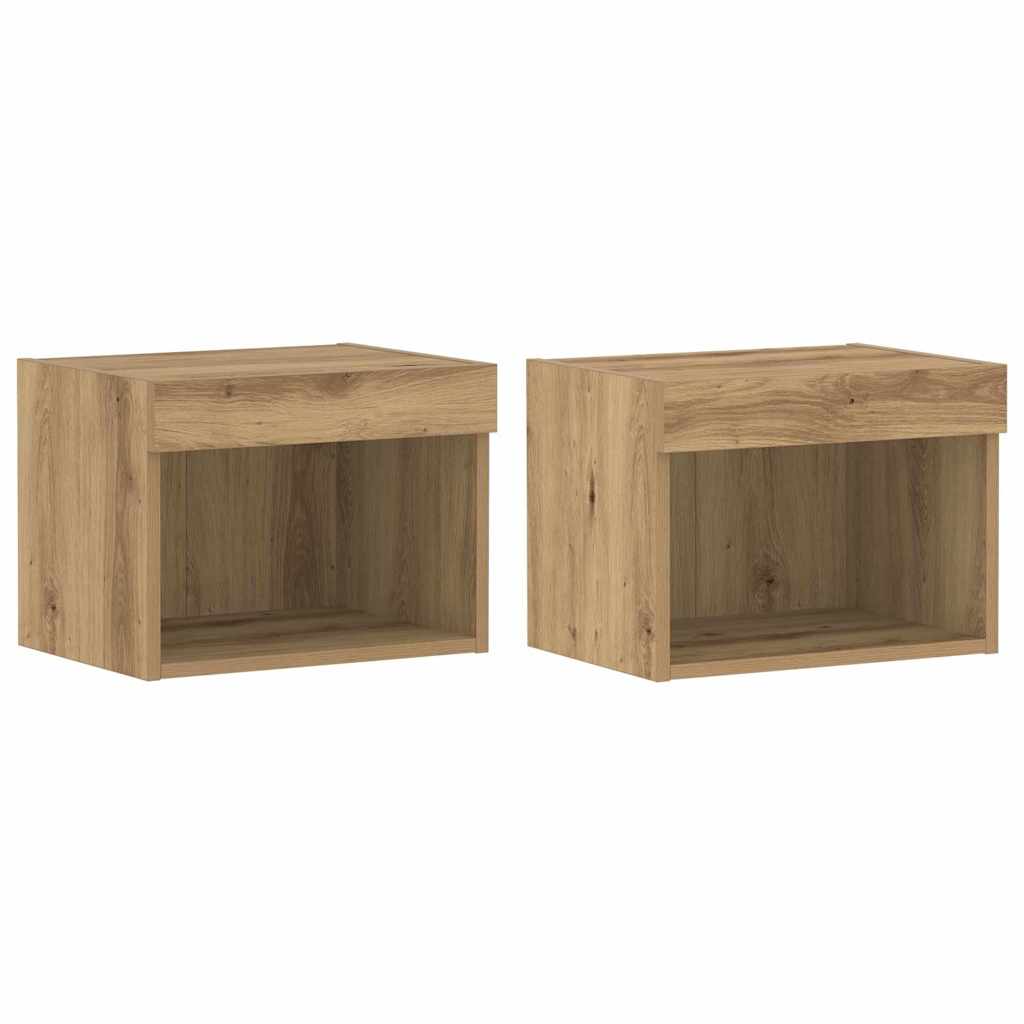 TV Cabinet 2 pcs Artisan oak 40 x 30 x 30 cm Engineered Wood