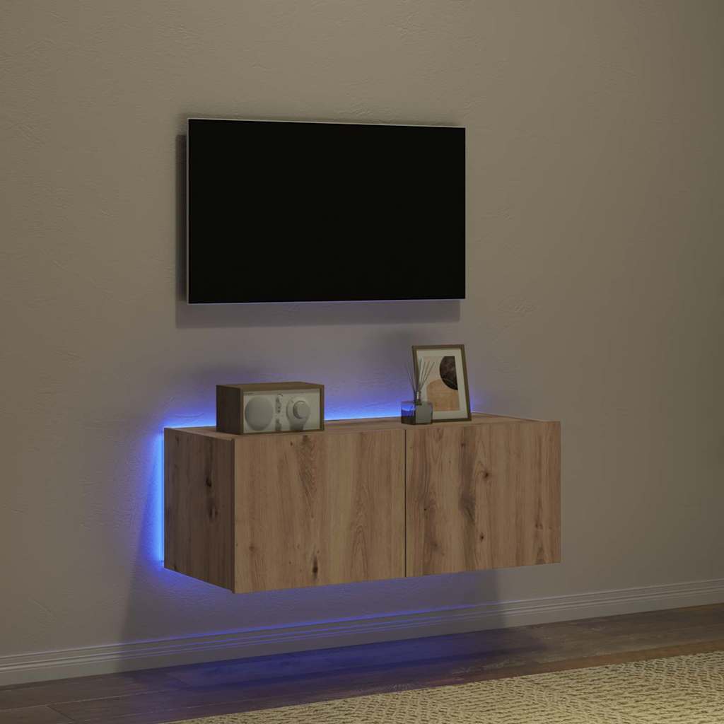 TV Wall Cabinet Artisan oak 80 x 35 x 31 cm Engineered wood