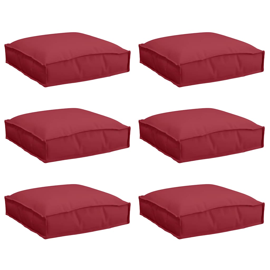 Pallet Cushion for suitable for Seat 6 pcs Wine Red 40 x 40 x 8 cm