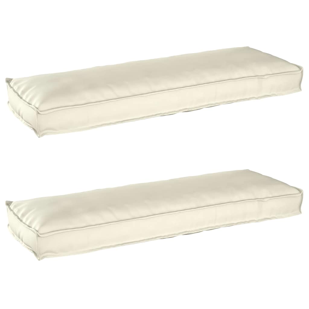 Pallet Cushion Set 2 pcs Cream 120 x 40 x 8 cm Oxford fabric