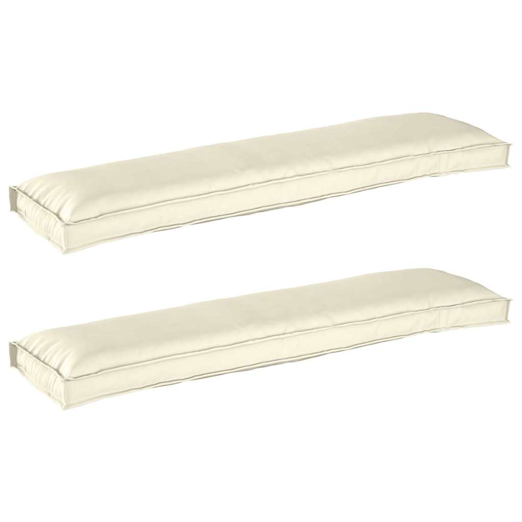 Pallet Cushion Set 2 pcs Cream 150 x 40 x 8 cm Oxford fabric