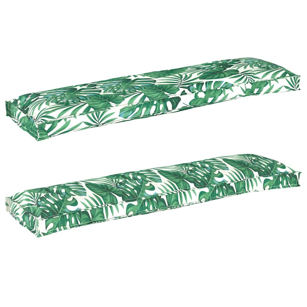 Pallet Cushion Set Floral 2 pcs Leaf pattern 150 x 40 x 8 cm