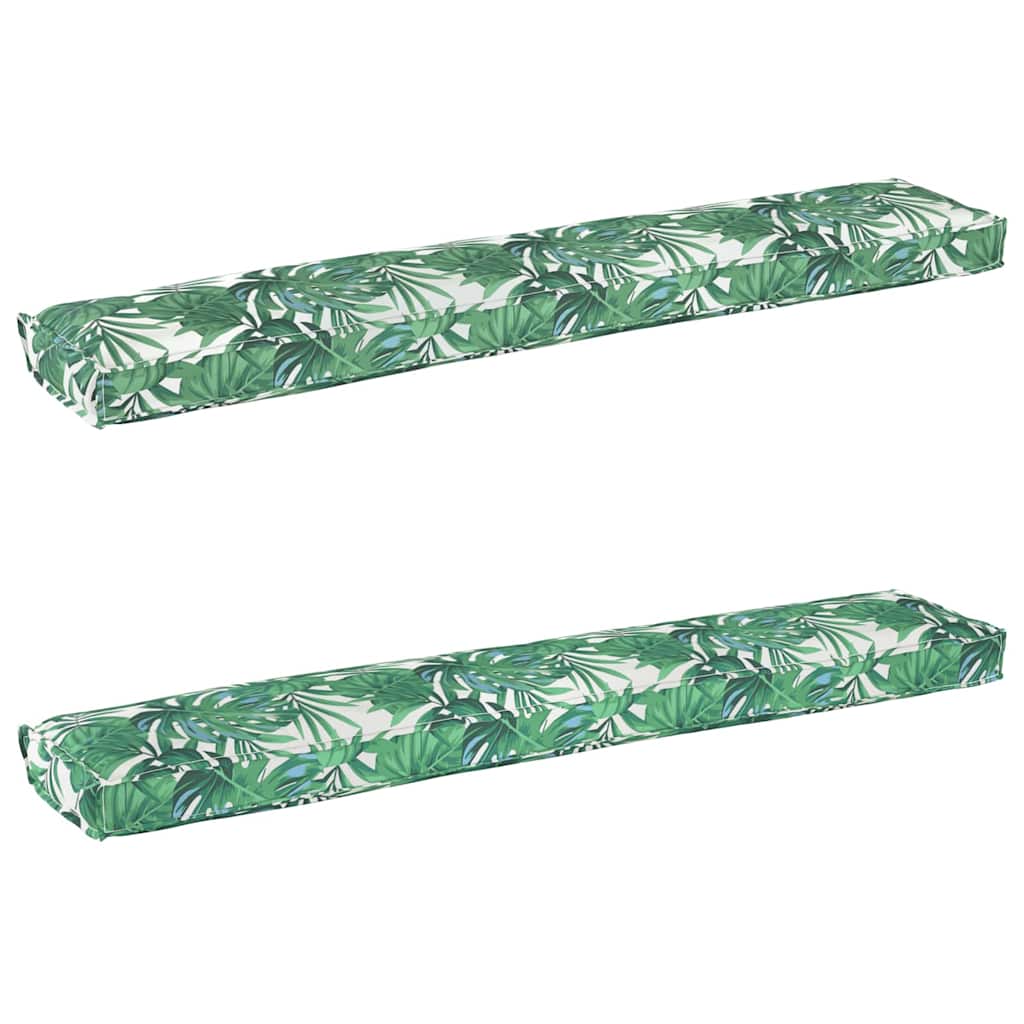 Pallet Cushion Set Floral 2 pcs Leaf pattern 200 x 40 x 8 cm