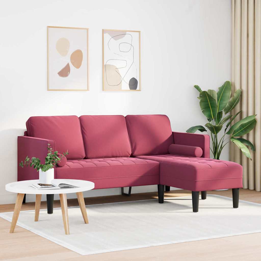 Sofa Set Wine red 173 x 131 x 67 cm Velvet