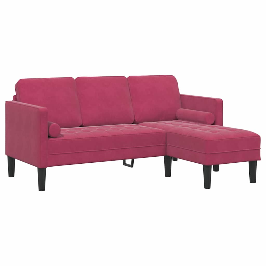 Sofa Set Wine red 173 x 131 x 67 cm Velvet