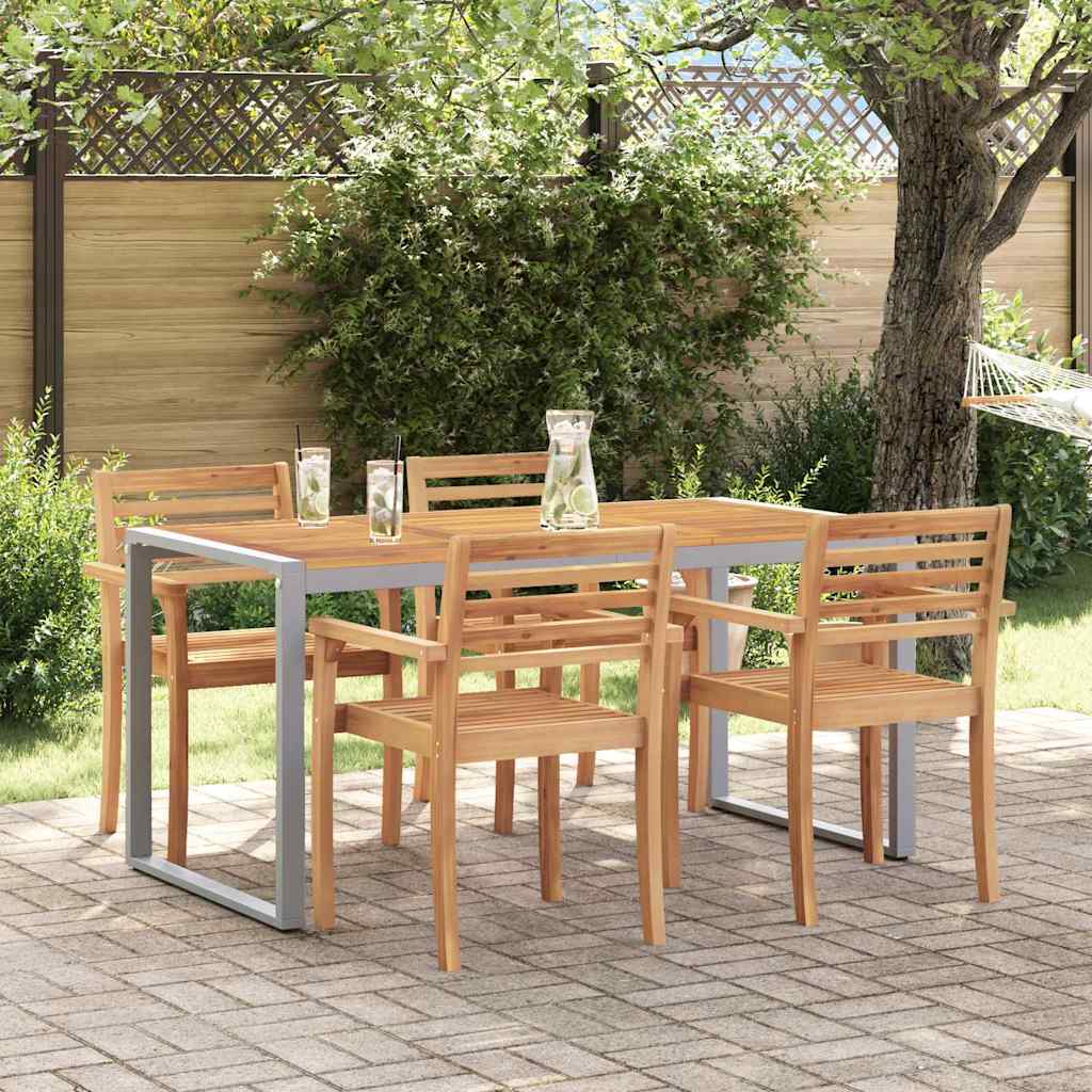 Garden Dining Table Grey 160 x 80 x 75 cm