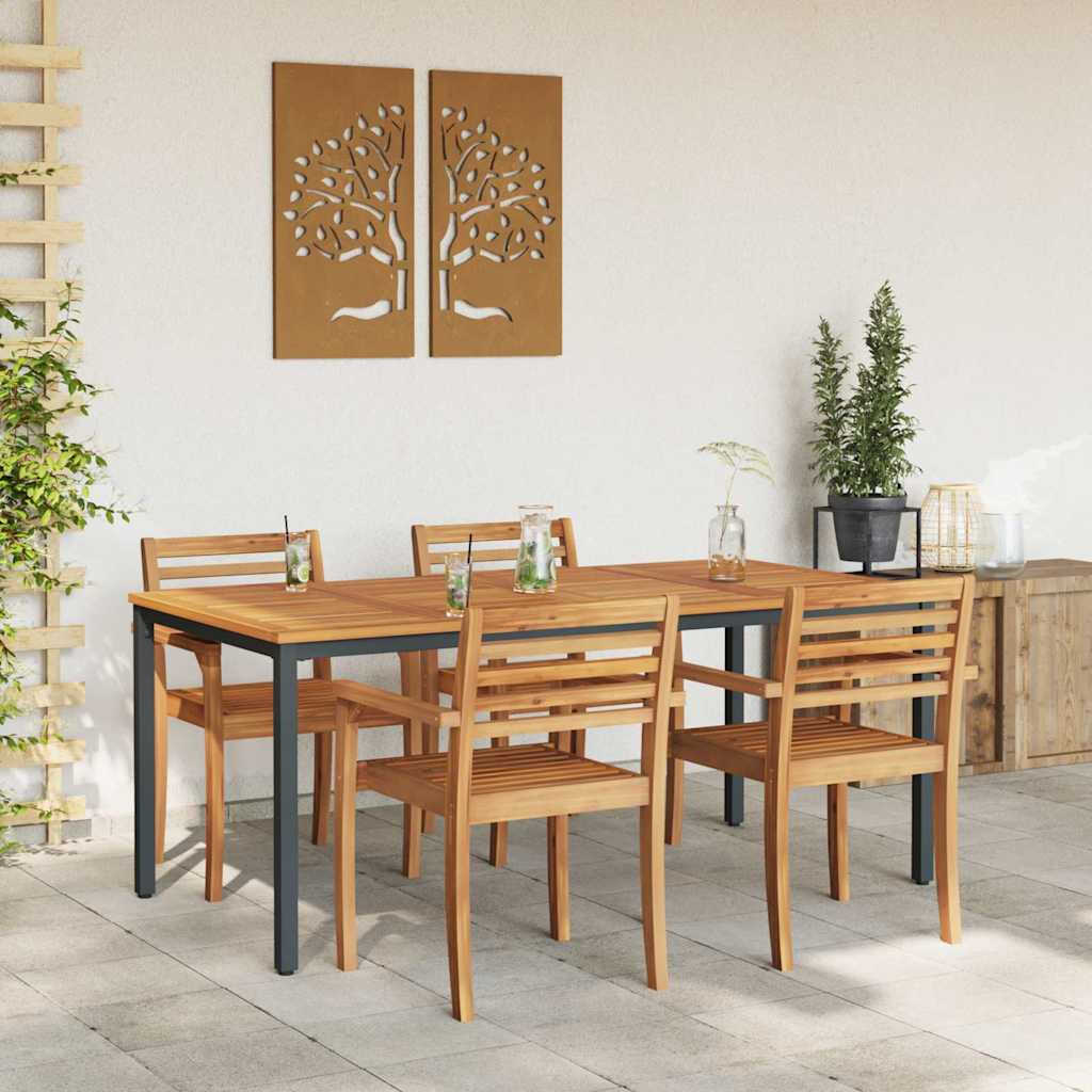 Outdoor Tables Natural and black 180 x 90 x 75 cm